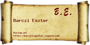 Barczi Eszter névjegykártya